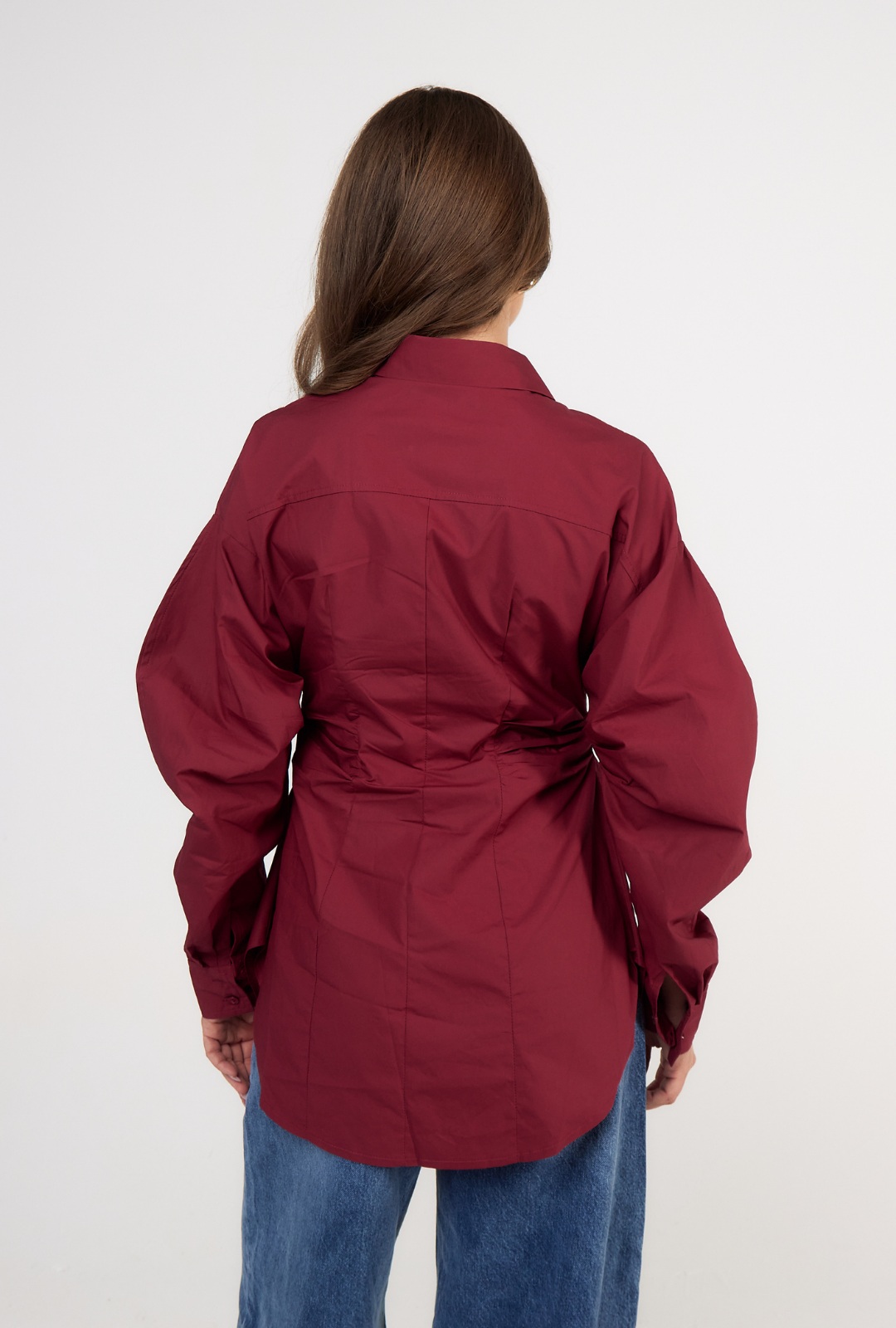 Chemise Bordeaux – Coupe Oversize Ajustable