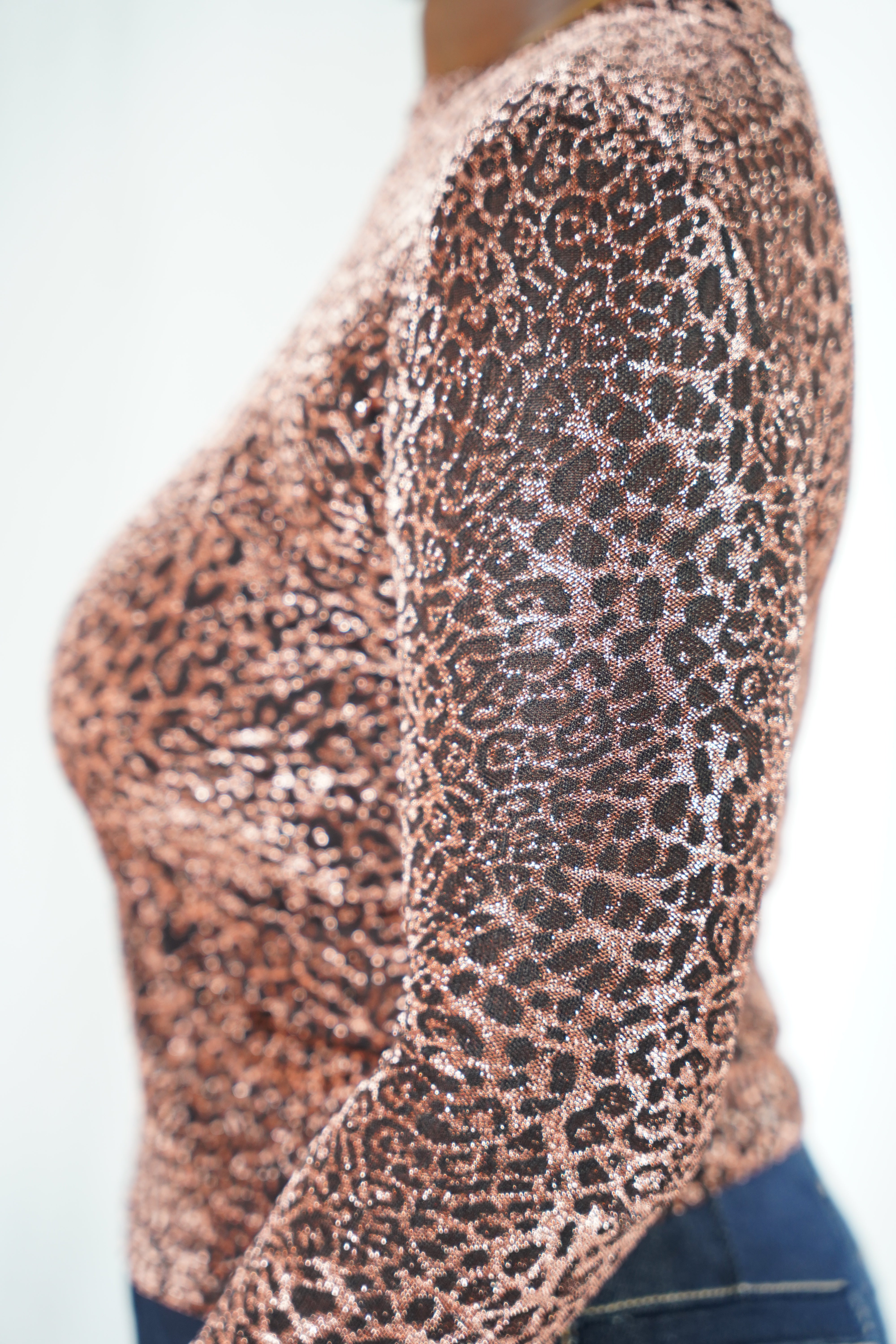 Top Léopard “Sauvage Chic” – Manches Longues Transparentes