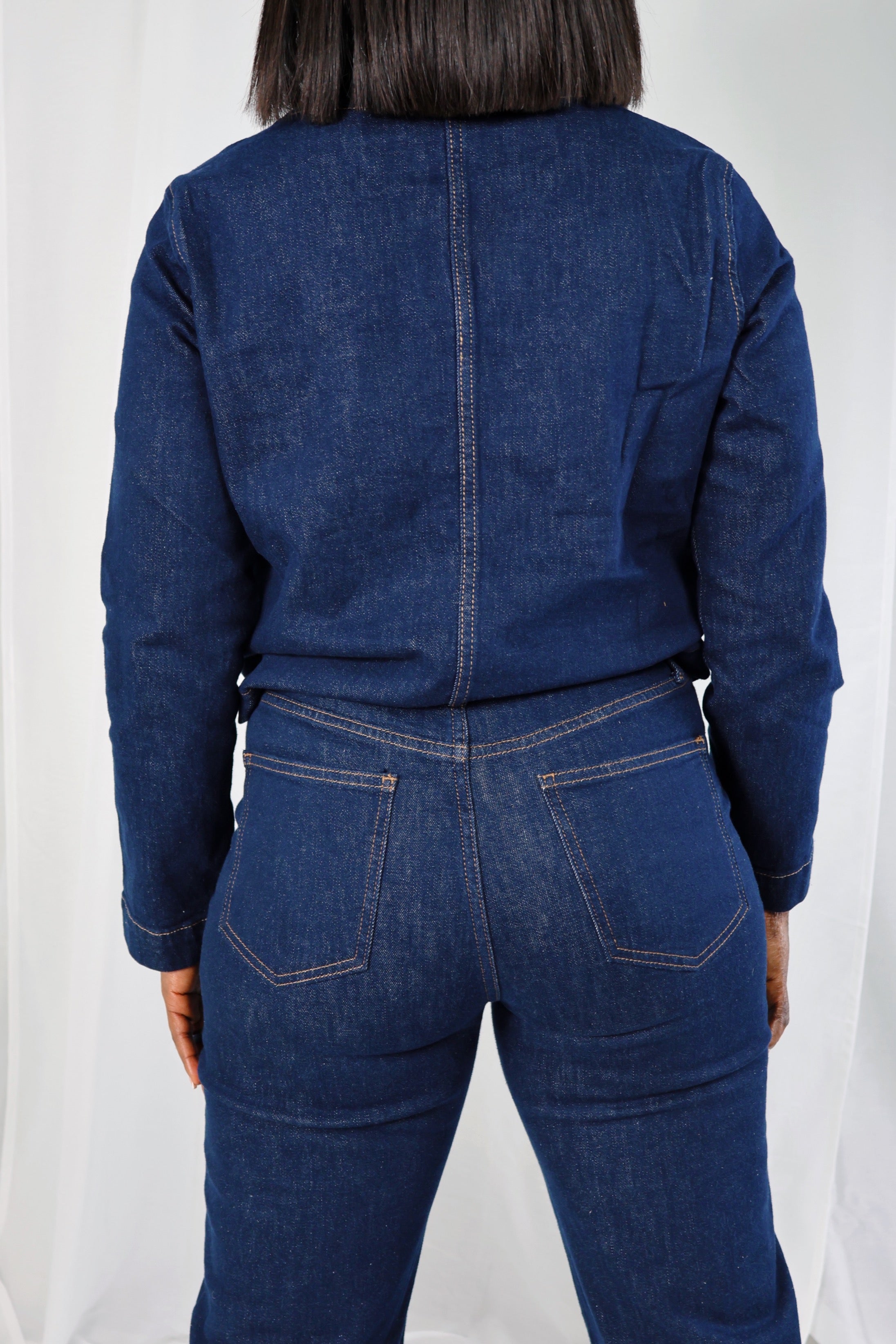 Jean "Couture Wide" – Bleu marine