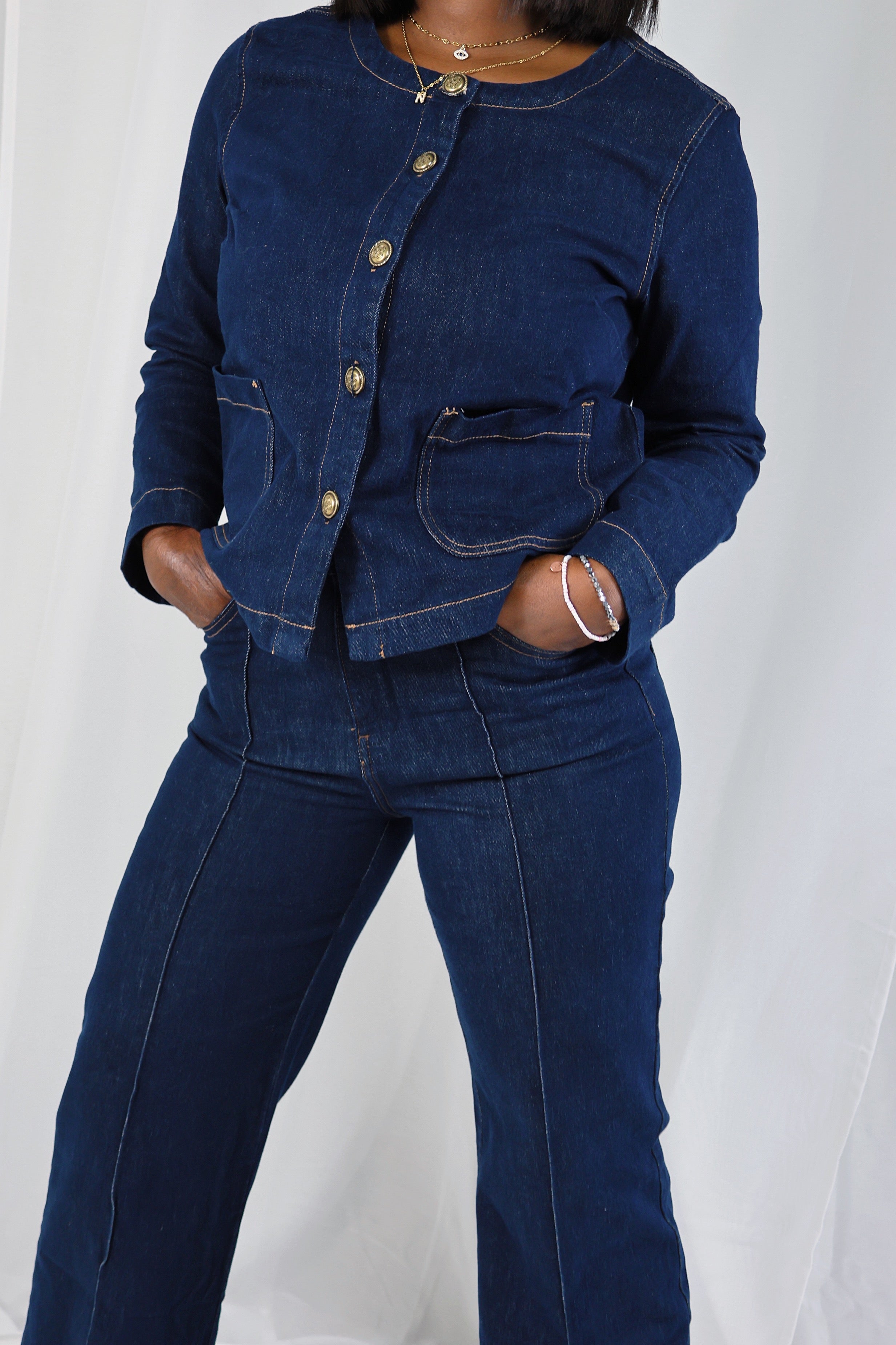Veste "Marine Détail" – Jean bleu marine