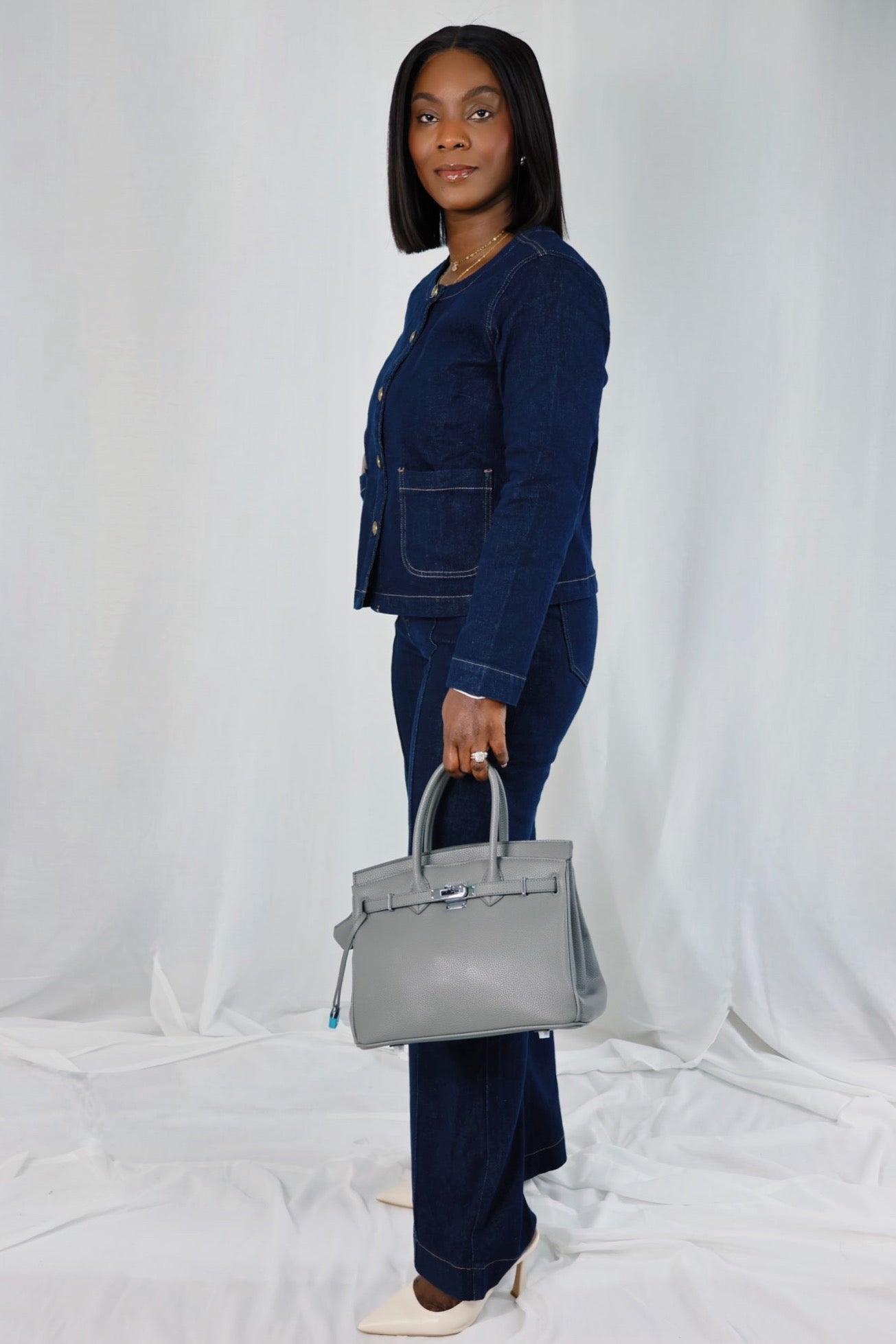Sac "Brume 25 cm" – Gris perle