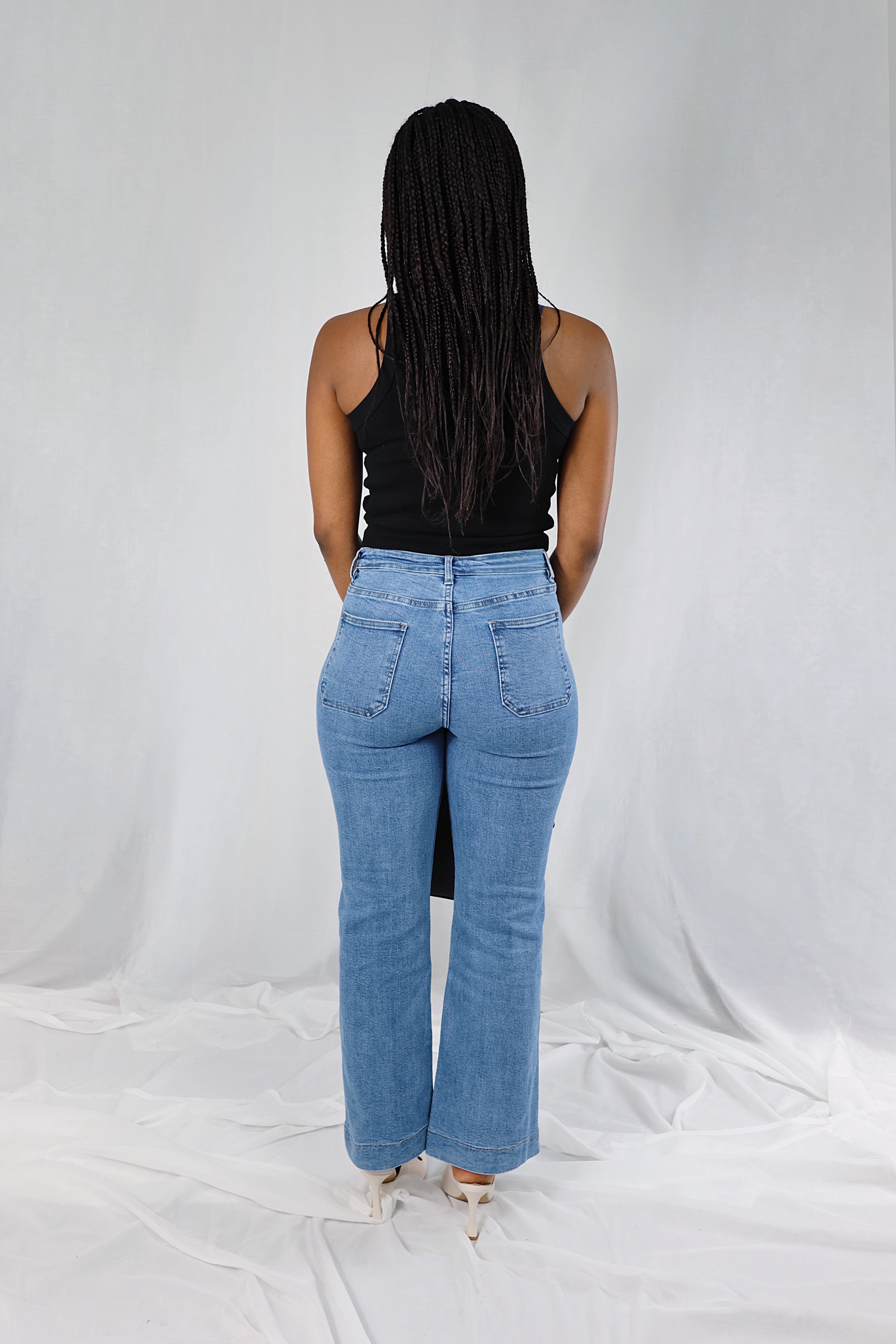 Jean "Élan" – Bleu boutonné