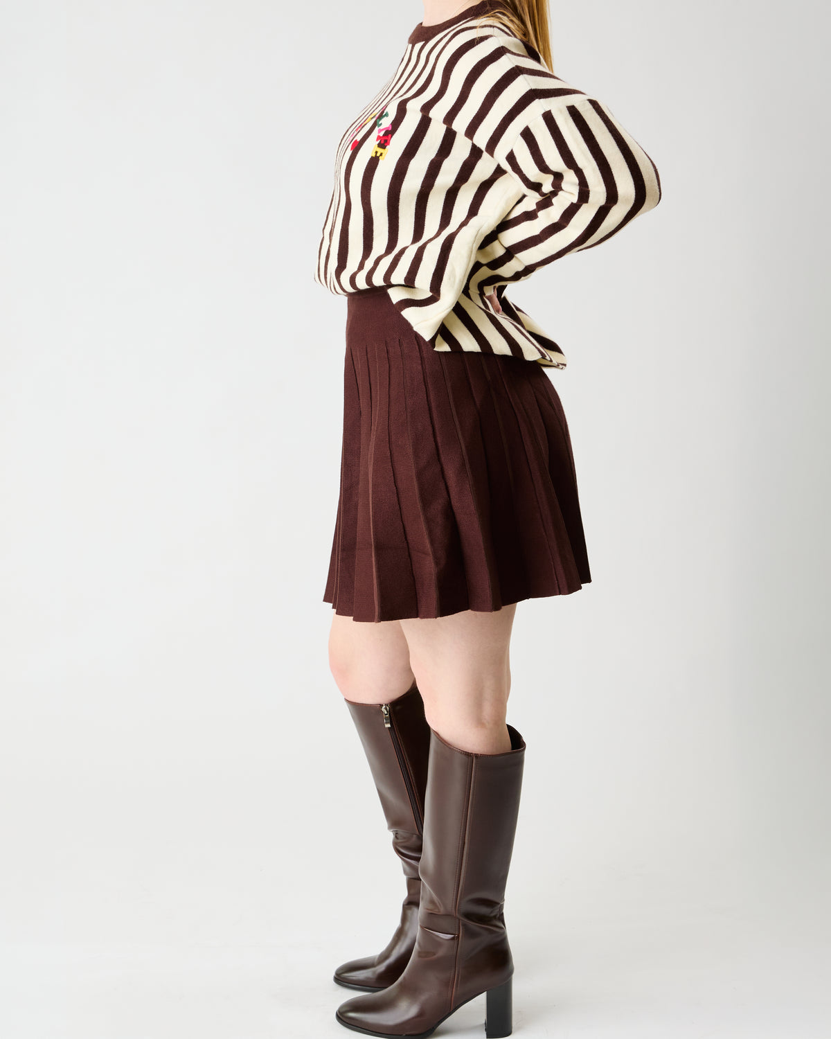 Pull Rayé Sweet Life – Chocolat & Crème