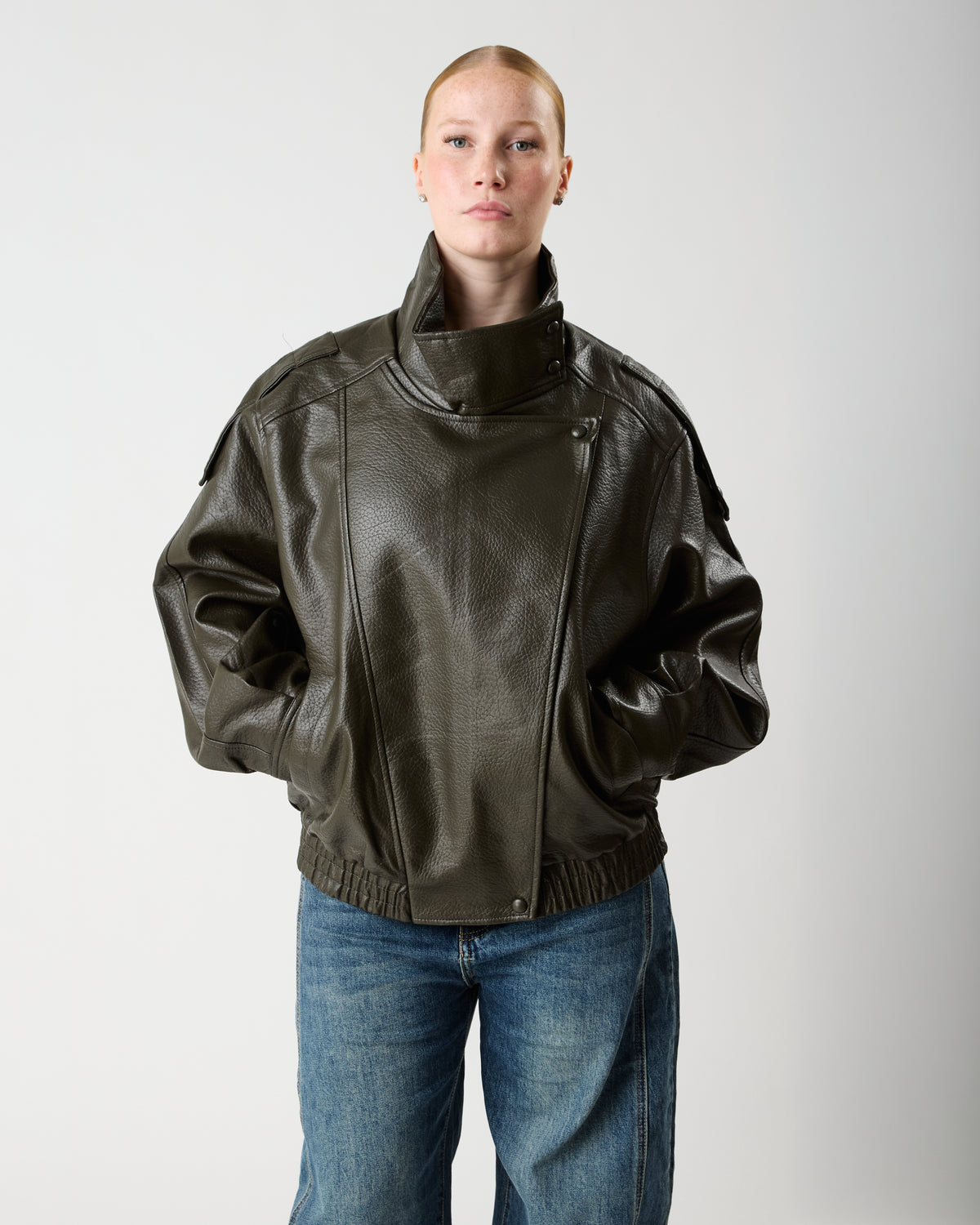 Veste Effet Cuir Oversize – Nova