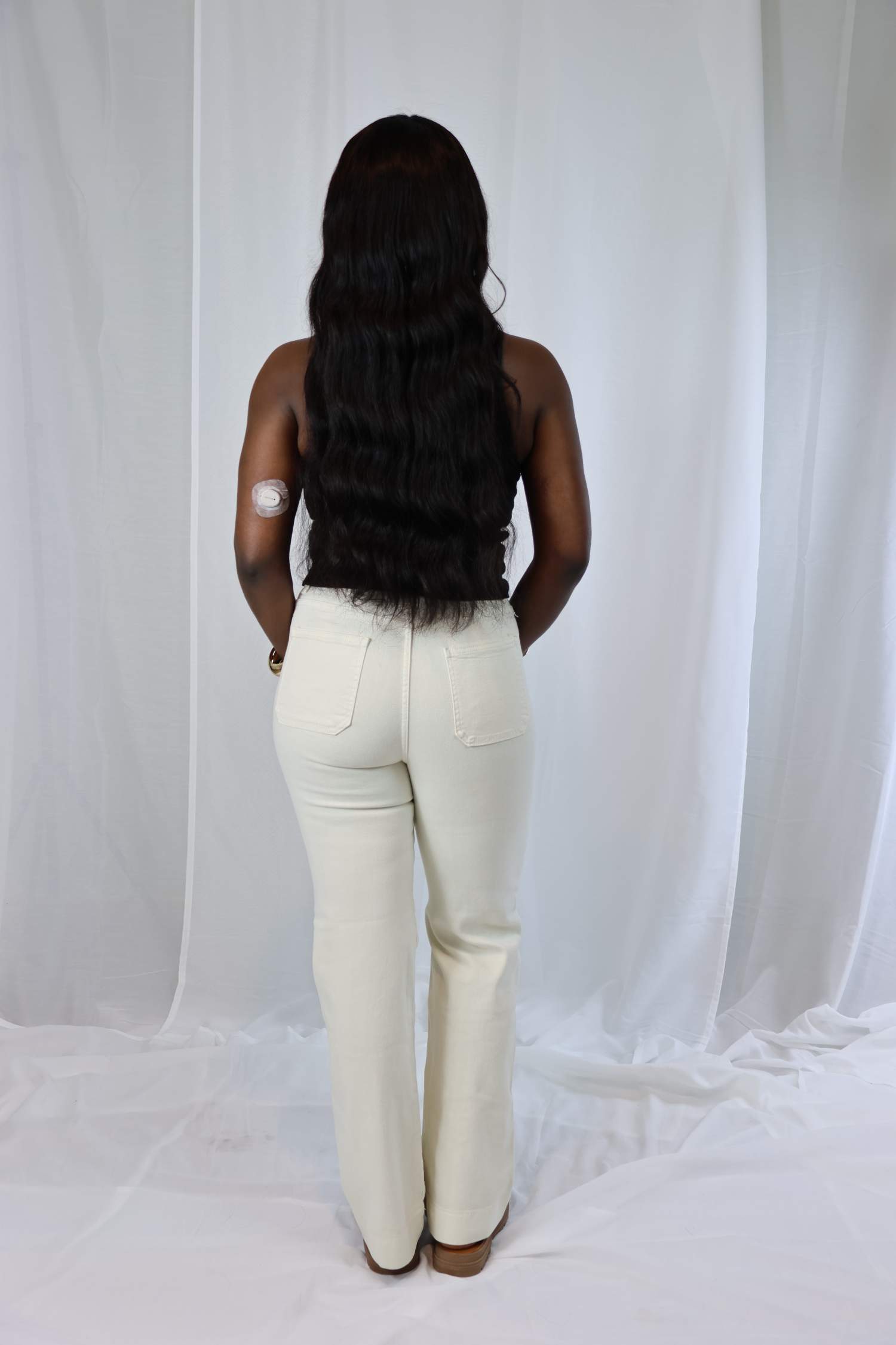 Jean "Élan" – Crème boutonné