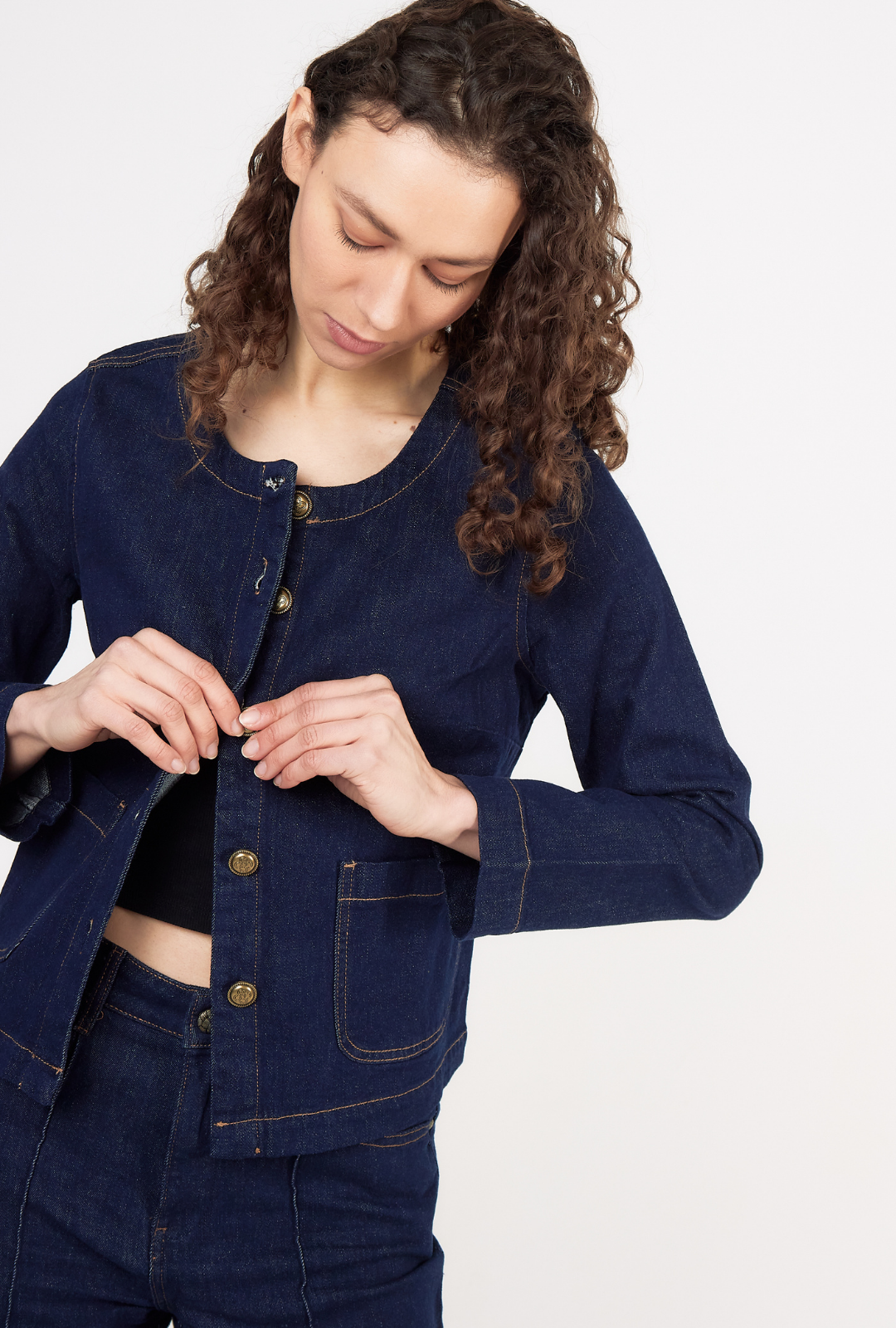 Veste "Marine Détail" – Jean bleu marine