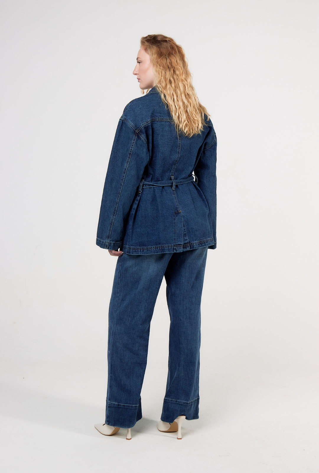 Jean Wide Leg Taille Haute – Délavé Bleu