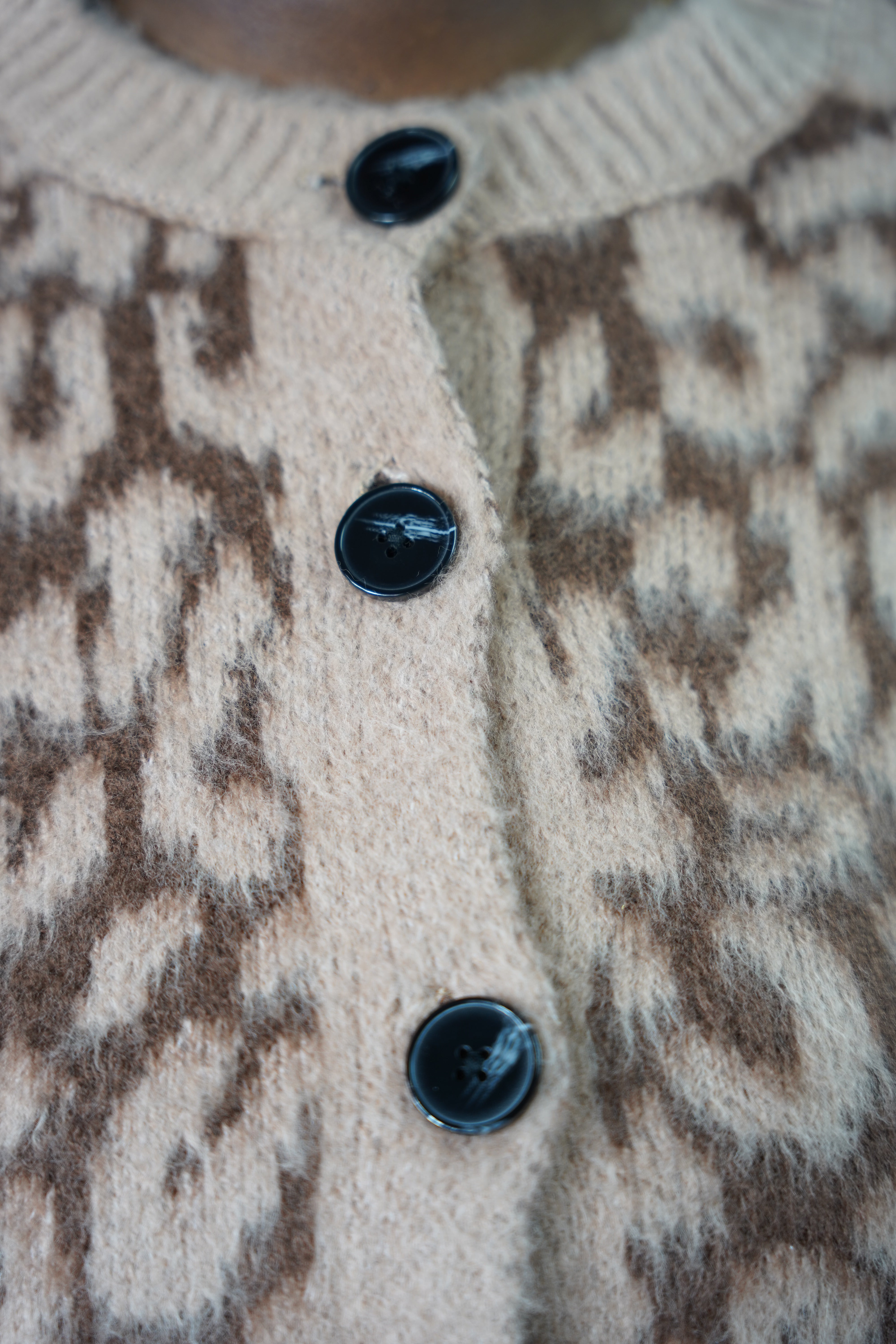 Cardigan en Tricot Léopard – Marron