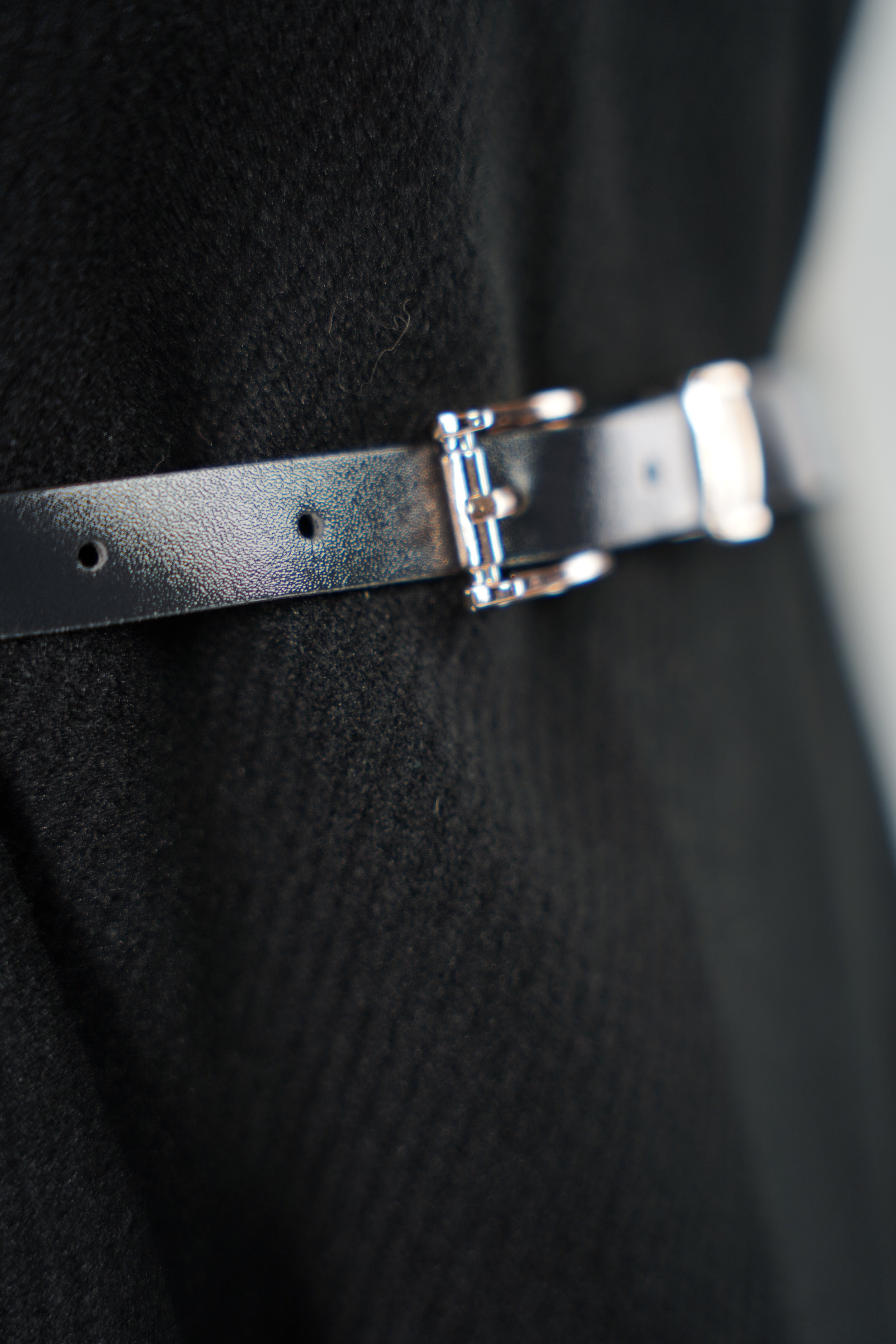 Cape Poncho Élégante avec Ceinture – Noir