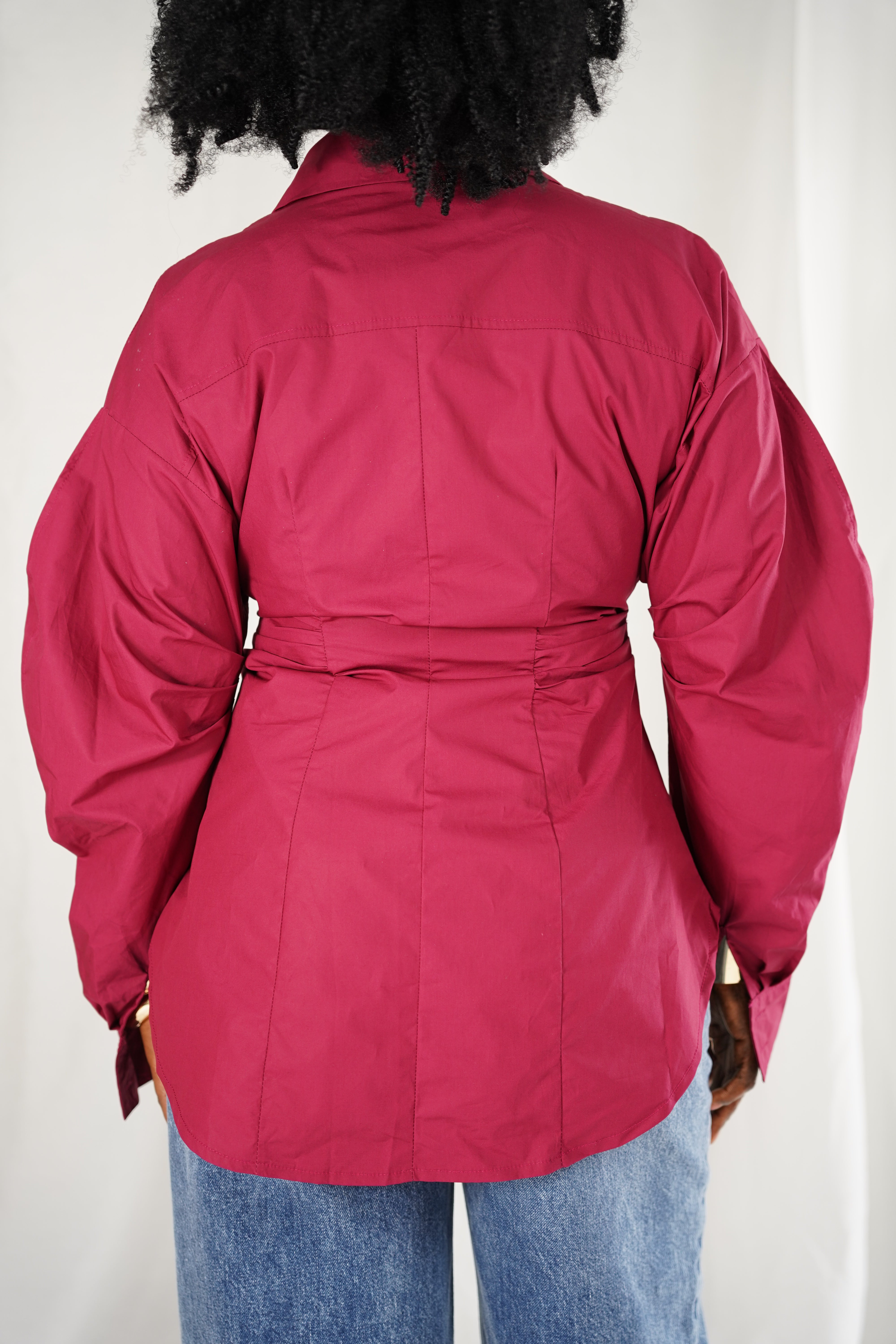 Chemise Bordeaux – Coupe Oversize Ajustable
