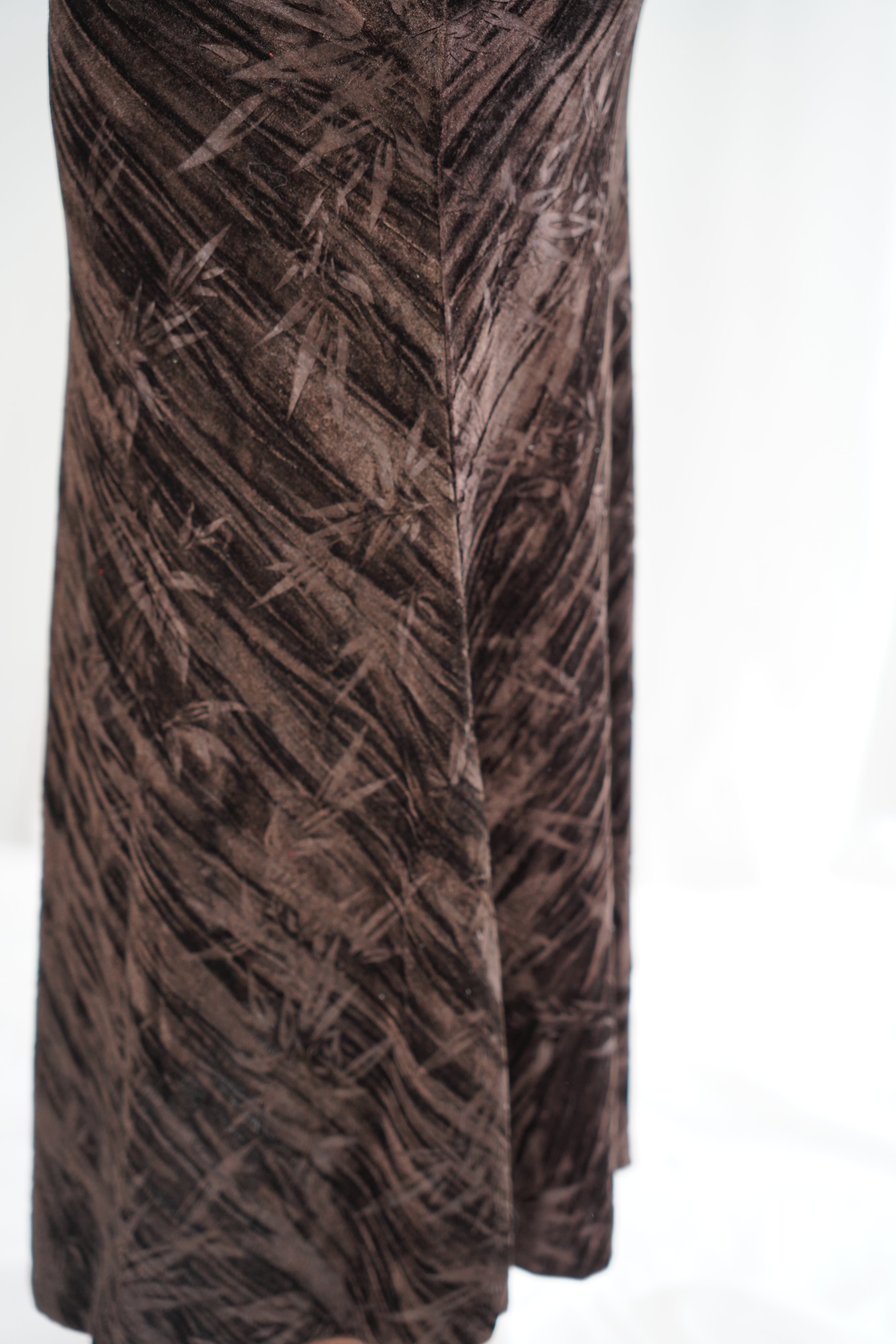 Jupe Midi Velours “Écorce Nocturne”