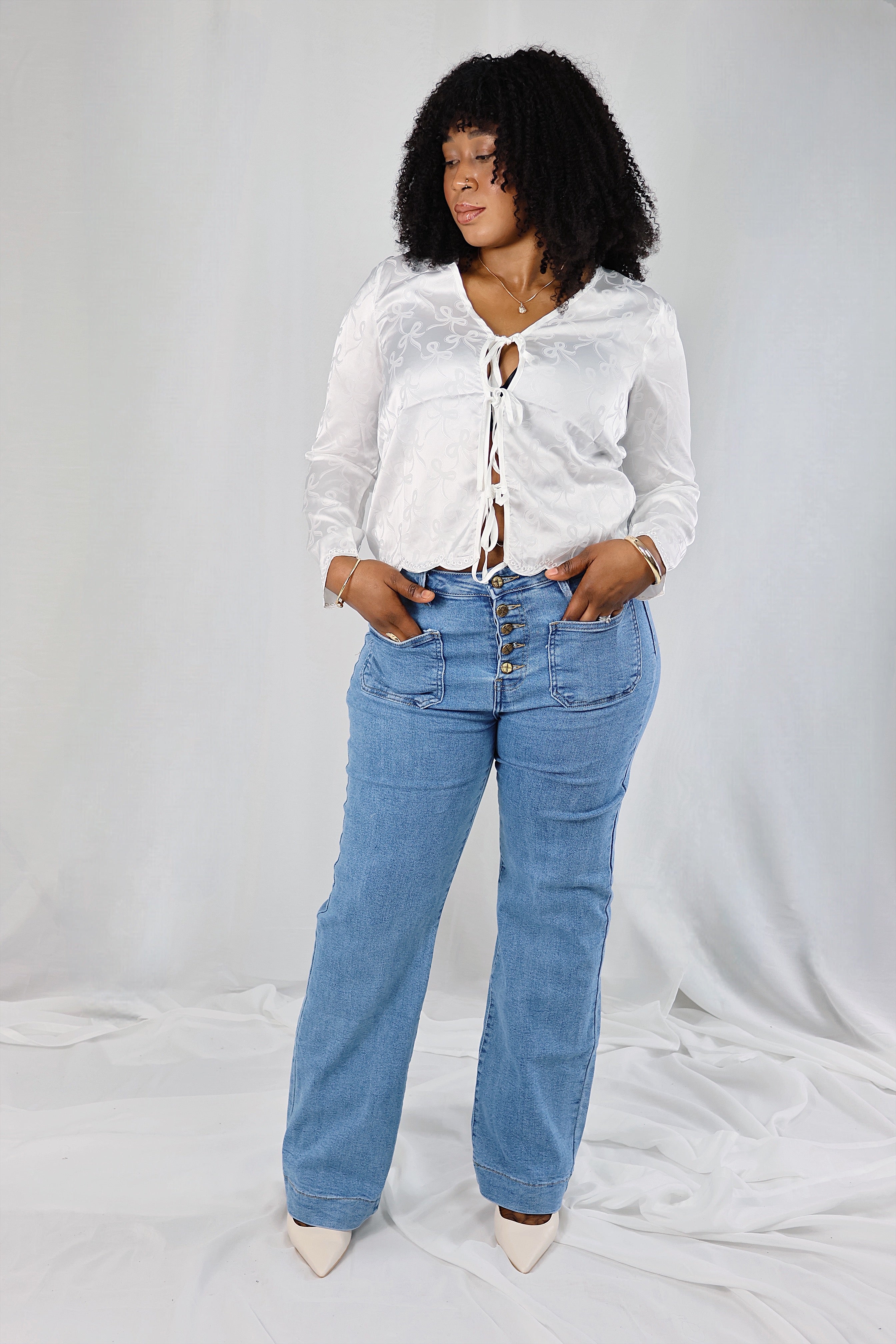 Jean "Élan" – Bleu boutonné