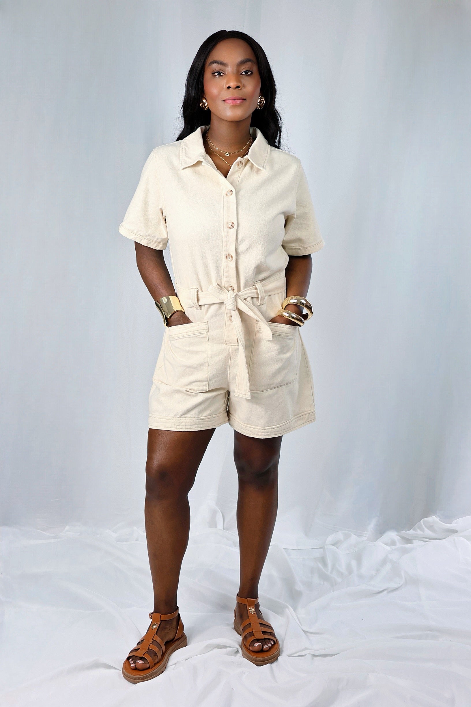 Combinaison "Sable" – Short beige chic