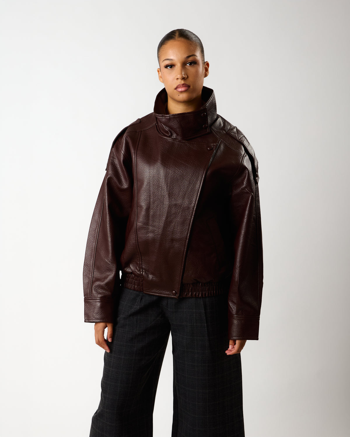 Veste Effet Cuir Oversize – Nova