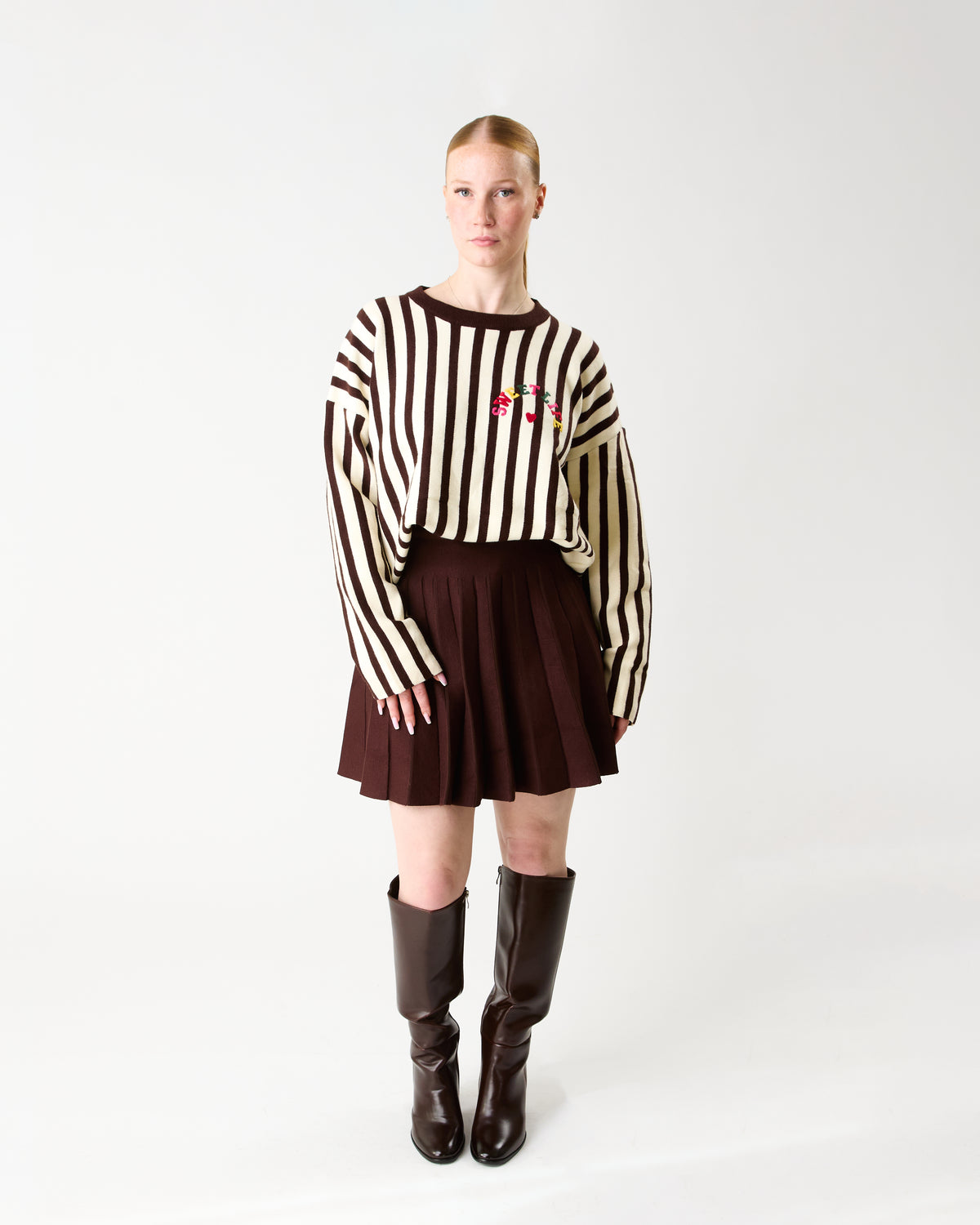 Pull Rayé Sweet Life – Chocolat & Crème