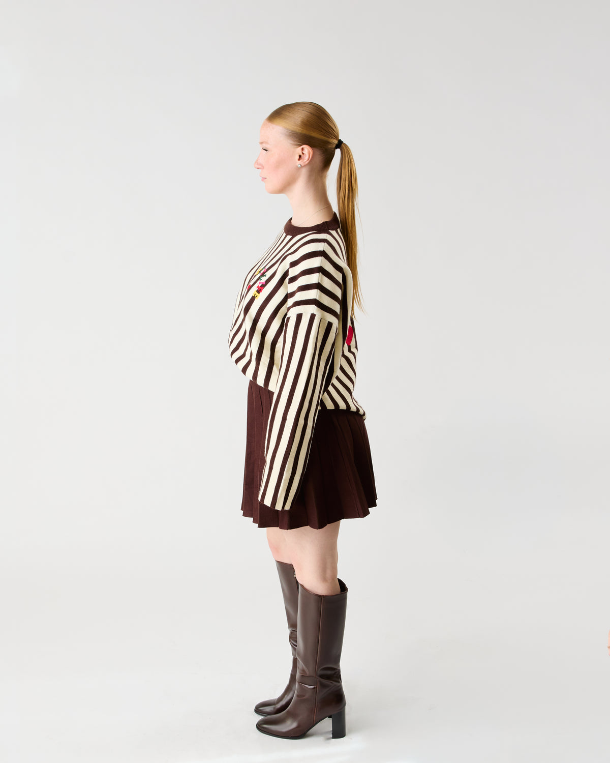 Pull Rayé Sweet Life – Chocolat & Crème