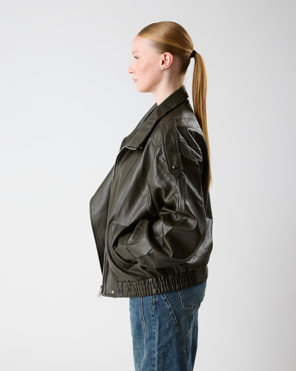 Veste Effet Cuir Oversize – Nova