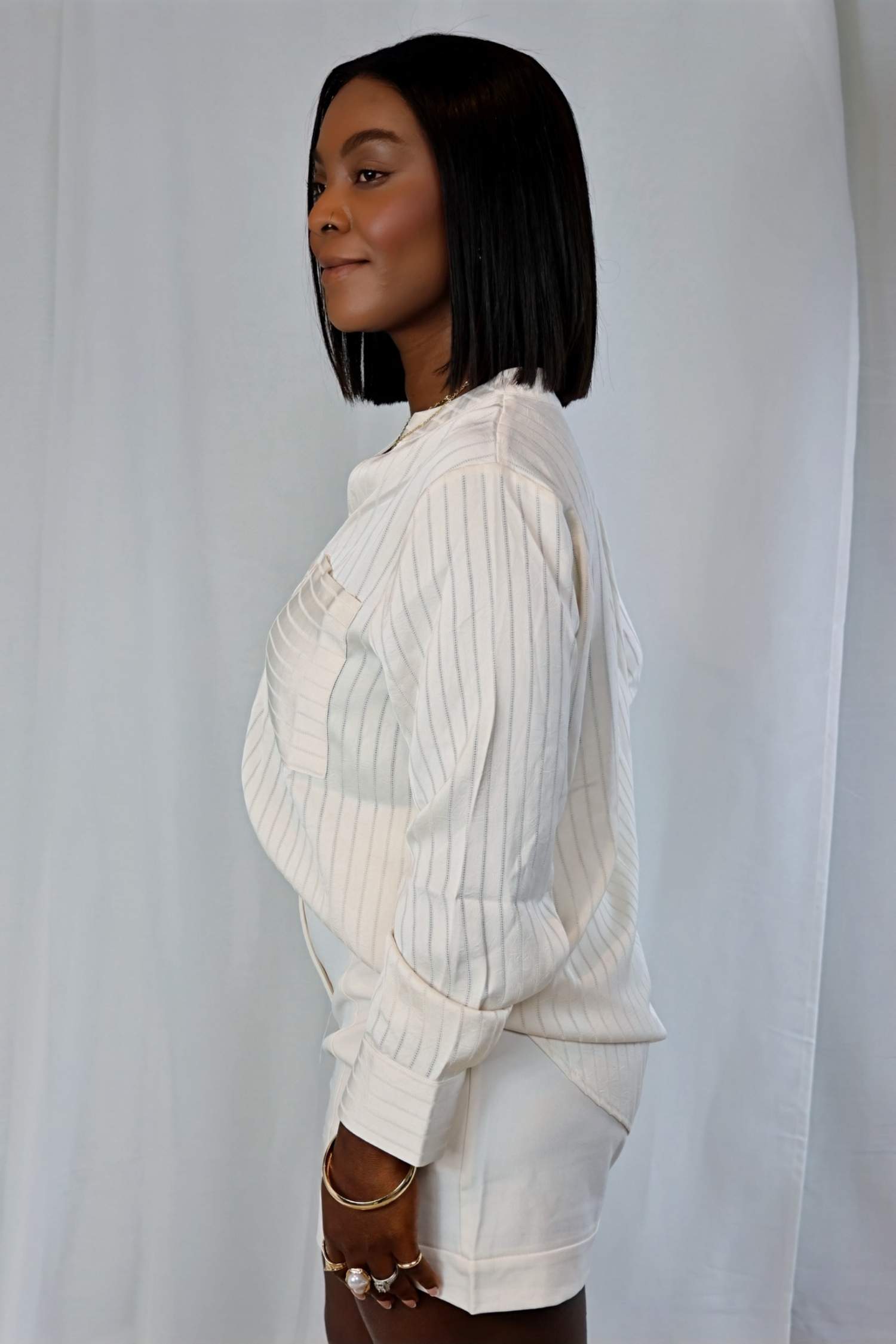 Chemise "Asymétrie" – Crème